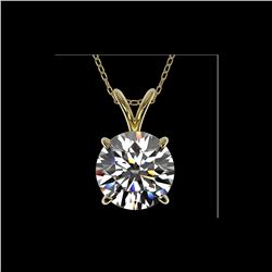 2 ctw Certified Quality Diamond Solitaire Necklace 10K Yellow Gold