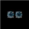 Image 1 : 1.97 ctw Certified Intense Blue Diamond Stud Earrings 10K Rose Gold