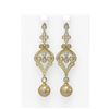 Image 1 : 4.57 ctw Diamond and Pearl Earrings 18K Yellow Gold