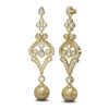 Image 2 : 4.57 ctw Diamond and Pearl Earrings 18K Yellow Gold