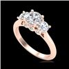 Image 1 : 1.5 ctw VS/SI Diamond Solitaire Art Deco 3 Stone Ring 18K Rose Gold