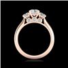 Image 2 : 1.5 ctw VS/SI Diamond Solitaire Art Deco 3 Stone Ring 18K Rose Gold