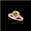 Image 1 : 1.93 ctw Certified SI/I Fancy Intense Yellow Diamond Ring 10K Rose Gold