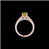 Image 2 : 1.5 ctw Certified SI/I Fancy Intense Yellow Diamond Ring 10K Rose Gold