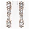 Image 2 : 3.74 ctw Oval Diamond Earrings 18K Rose Gold