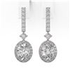 Image 2 : 4.25 ctw Oval Cut Diamond Designer Earrings 18K White Gold