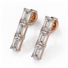 Image 1 : 1.62 ctw Emerald Cut Diamond Designer Earrings 18K Rose Gold