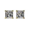 2 ctw Certified VS/SI Quality Princess Diamond Stud Earrings 10K Yellow Gold