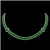 27.65 ctw Jade & Diamond Necklace 14K White Gold