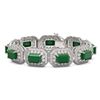 61.92 ctw Emerald & Diamond Victorian Bracelet 14K White Gold