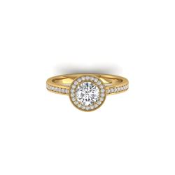 1.65 ctw Certified VS/SI Diamond Micro Halo Ring 14K Yellow Gold