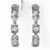 Image 2 : 3.5 Ctw Oval Cut Diamond Designer Earrings 18K White Gold