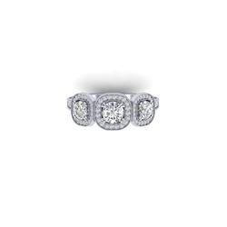 2.25 ctw Certified VS/SI Diamond 3 Stone Micro Ring 18K White Gold