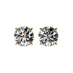 1.50 ctw Certified Quality Diamond Stud Earrings 10K Yellow Gold