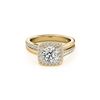 0.85 ctw Certified VS/SI Diamond Halo Ring 18K Yellow Gold