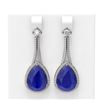 23.4 ctw Sapphire & Diamond Earrings 18K White Gold