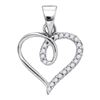 10kt White Gold Round Diamond Heart Pendant 1/10 Cttw