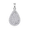 Image 1 : 10kt White Gold Round Diamond Framed Teardrop Cluster Pendant 1/4 Cttw