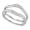 14k White Gold Round Diamond Wedding Bridal Enhancer Band Wrap 1.00 Cttw