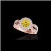Image 1 : 1.4 ctw Certified SI/I Fancy Intense Yellow Diamond Ring 10K Rose Gold