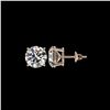 Image 2 : 4 ctw Certified Diamond Solitaire Stud Earrings 10K Rose Gold