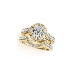 2.35 ctw Certified VS/SI Diamond 2pc Wedding Set Halo 14K Yellow Gold