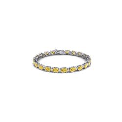 25.8 ctw Citrine & VS/SI Diamond Eternity Bracelet 10K White Gold