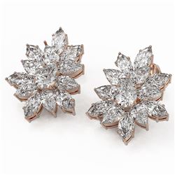 7.52 ctw Pear and Marquise Cut Diamond Earrings 18K Rose Gold