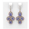 Image 1 : 13.8 ctw Tanzanite & Diamond Earrings 18K Rose Gold