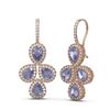 Image 2 : 13.8 ctw Tanzanite & Diamond Earrings 18K Rose Gold