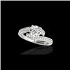 Image 1 : 1.75 ctw Certified Diamond Bypass Solitaire Ring 10K White Gold