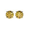 Image 1 : 1.54 ctw Certified Intense Yellow Diamond Stud Earrings 10K White Gold