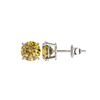 Image 2 : 1.54 ctw Certified Intense Yellow Diamond Stud Earrings 10K White Gold