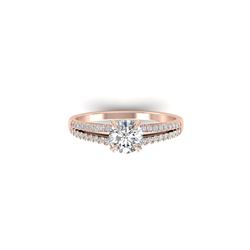 1.11 ctw Certified VS/SI Diamond Art Deco Ring 14K Rose Gold