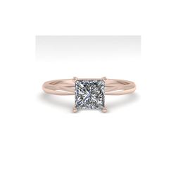 1.01 ctw Princess Cut VS/SI Diamond Engagement Ring 18K Rose Gold