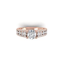 2.55 ctw Certified VS/SI Diamond Art Deco Micro Ring 18K Rose Gold