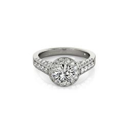 1.8 ctw Certified VS/SI Diamond Halo Ring 18K White Gold