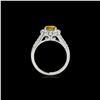 Image 2 : 2.75 ctw Certified SI/I Fancy Intense Yellow Diamond Ring 10K White Gold