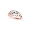 Image 2 : 1.3 ctw Certified VS/SI Diamond 3 Stone 2pc Set Ring Wedding 14K Rose Gold