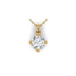 1 ctw Certified VS/SI Diamond Solitaire Necklace 14K Yellow Gold