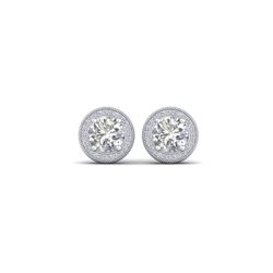 4 ctw Certified VS/SI Diamond Art Deco Stud Earrings 18K White Gold