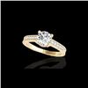 Image 1 : 1.2 ctw Certified Diamond Solitaire Antique Ring 10K Yellow Gold