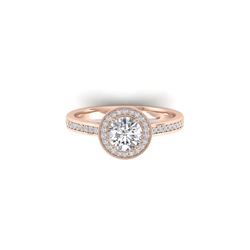 1.1 ctw Certified VS/SI Diamond Micro Halo Ring 18K Rose Gold