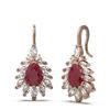Image 2 : 12.1 ctw Ruby & Diamond Earrings 18K Rose Gold