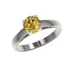 Image 2 : 1.23 ctw Certified Intense Yellow Diamond Solitaire Ring 10K White Gold