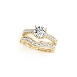 1.24 ctw Certified VS/SI Diamond 2pc Wedding Set Antique 14K Yellow Gold