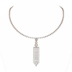 19 ctw Mixed Cut Diamond Designer Necklace 18K Rose Gold