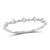 Image 1 : 10kt White Gold Round Diamond Bead Dot Stackable Ring 1/20 Cttw