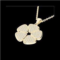 .80 ctw Micro Pave VS/SI Diamond Designer Necklace 14K Yellow Gold