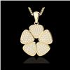 Image 2 : .80 ctw Micro Pave VS/SI Diamond Designer Necklace 14K Yellow Gold